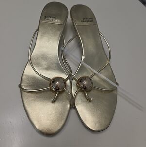 Jeffrey Campbell Gold Preciosa Kitten Heels Sz 8